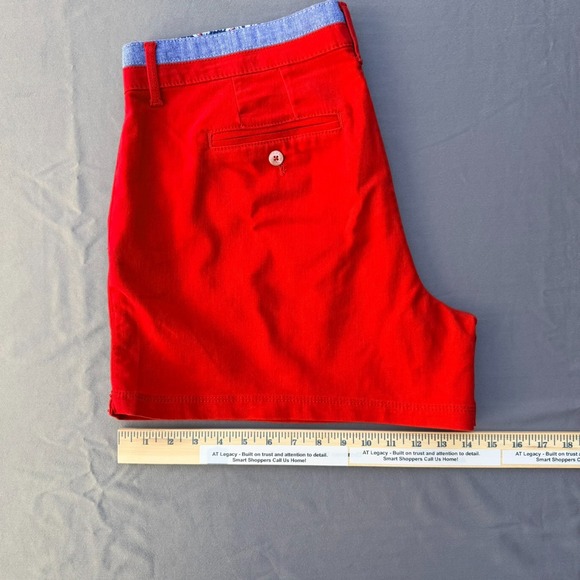 U.S. Polo Assn. Womens Red Chino Shorts Floral Trim Size 10/12 Casual 36W - Picture 10 of 16